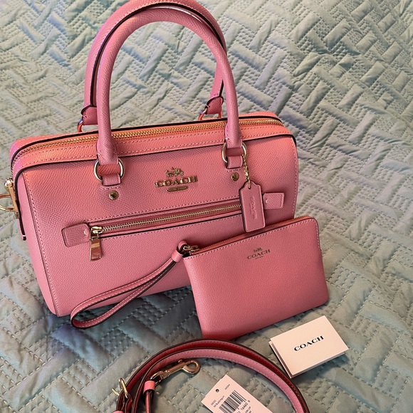 Coach Handbags - Coach Rowan and corner zip wallet in bubblegum